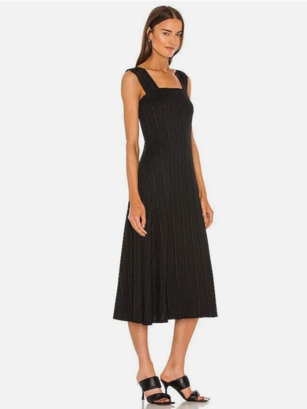THEORY Square Panel Midi Dress Black Size M
